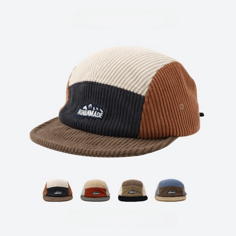 Corduroy Cap 5 Panel - Casual Retro Corduroy Baseball Cap Japanese