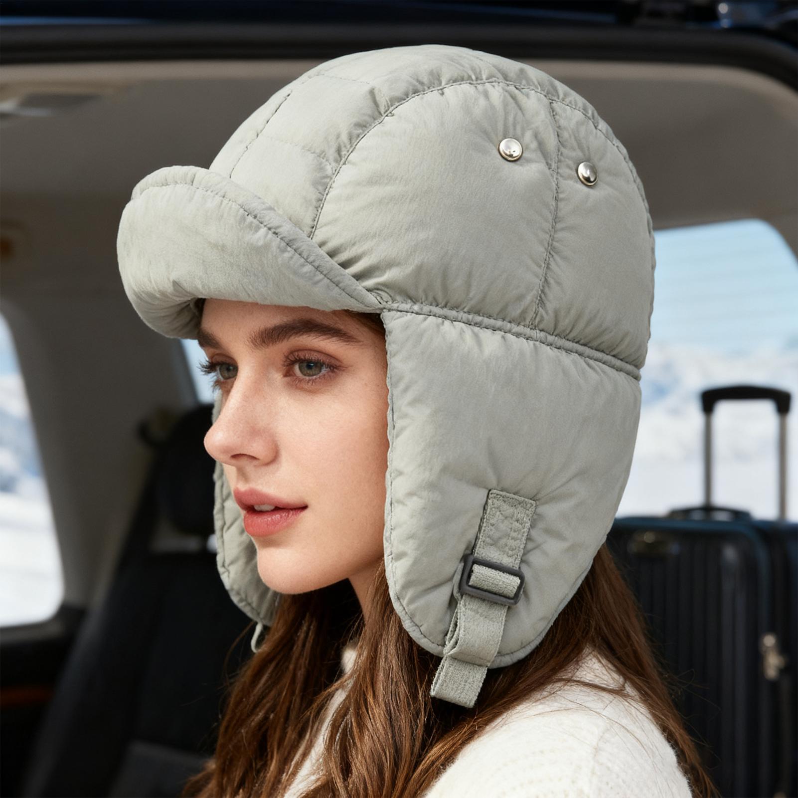 Trapper Hat Warm Headwear With - Trapper Hat Ear Flap บทวิจารณ์และราคา
