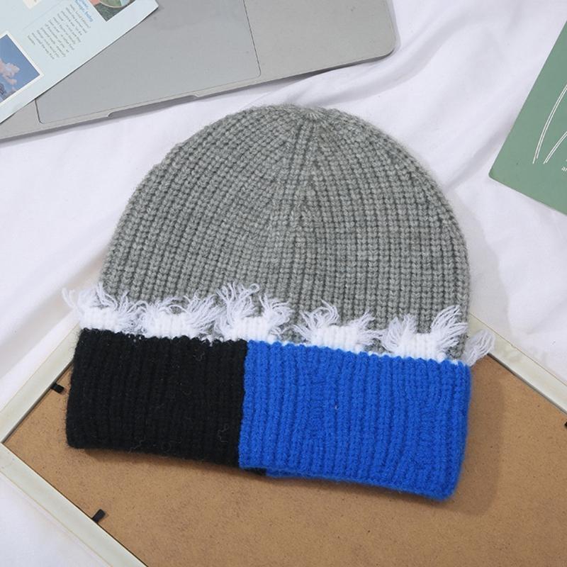 Korean Version Color Matching  - Beanie Cuffed Knit บทวิจารณ์และราคา