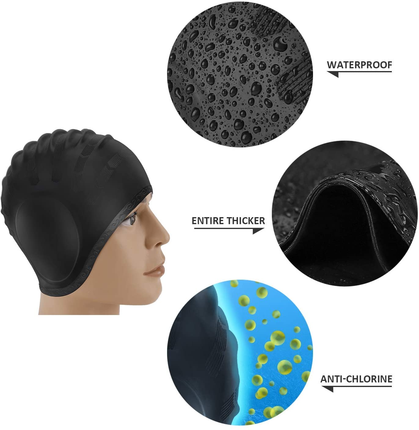 Adults Swimming Caps Men Women - Swim Hat Silicone บทวิจารณ์และราคา