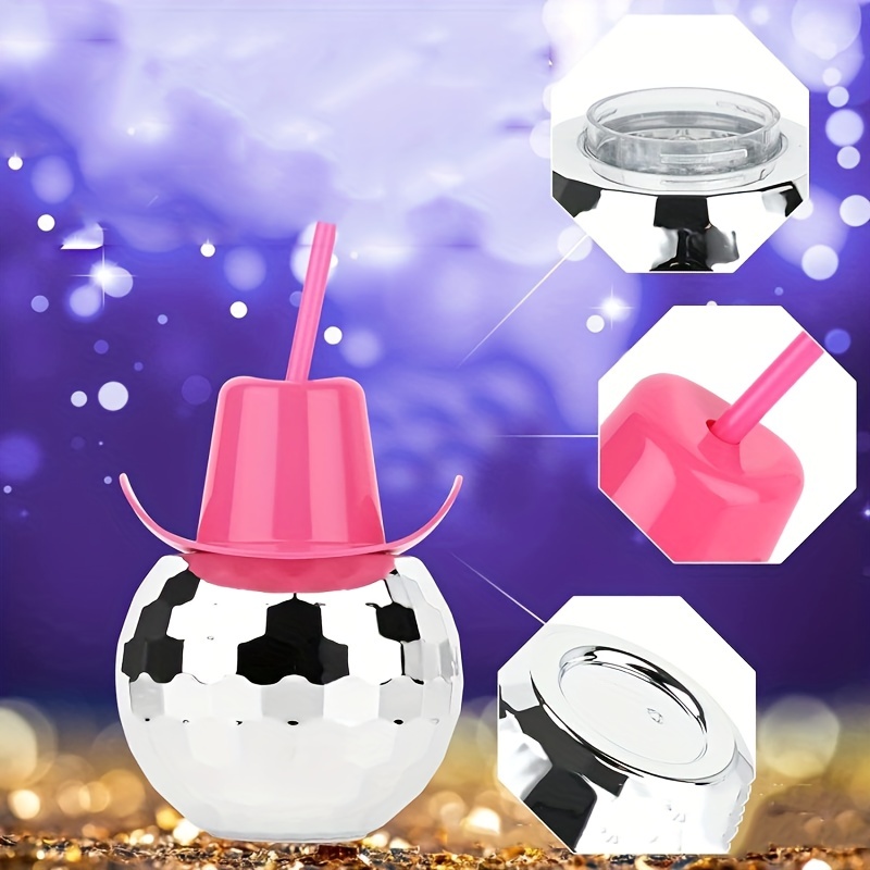 Disco Ball Cowboy Hat Tumbler  - Cowboy Hat Straw บทวิจารณ์และราคา