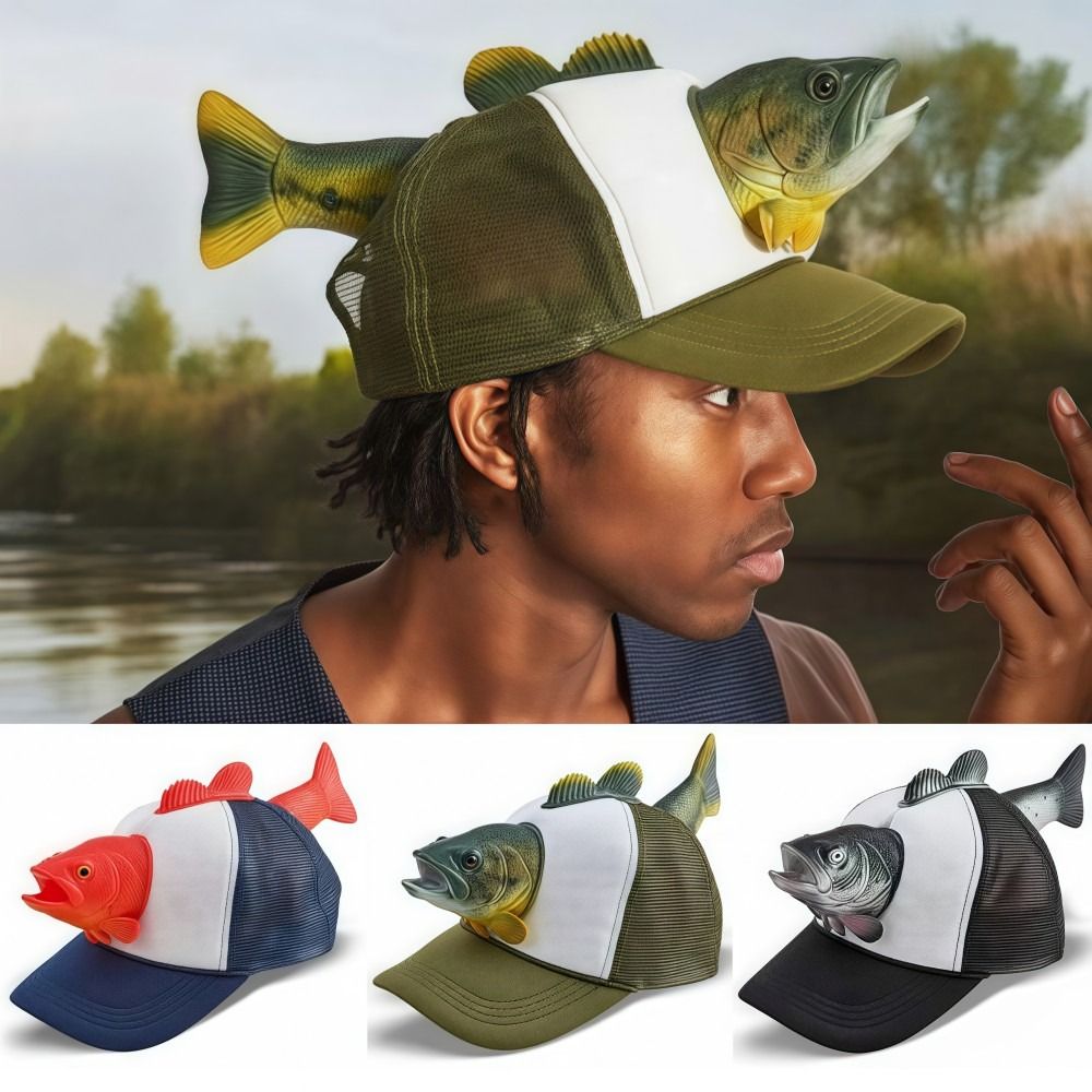 Funny 3D Fish Animal Trucker H - Trucker Cap Mesh บทวิจารณ์และราคา