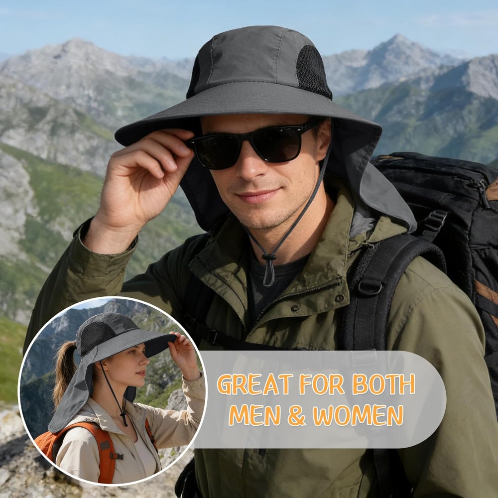 Sun Hat for Men Women with Nec - Sun Hat Wide Brim บทวิจารณ์และราคา