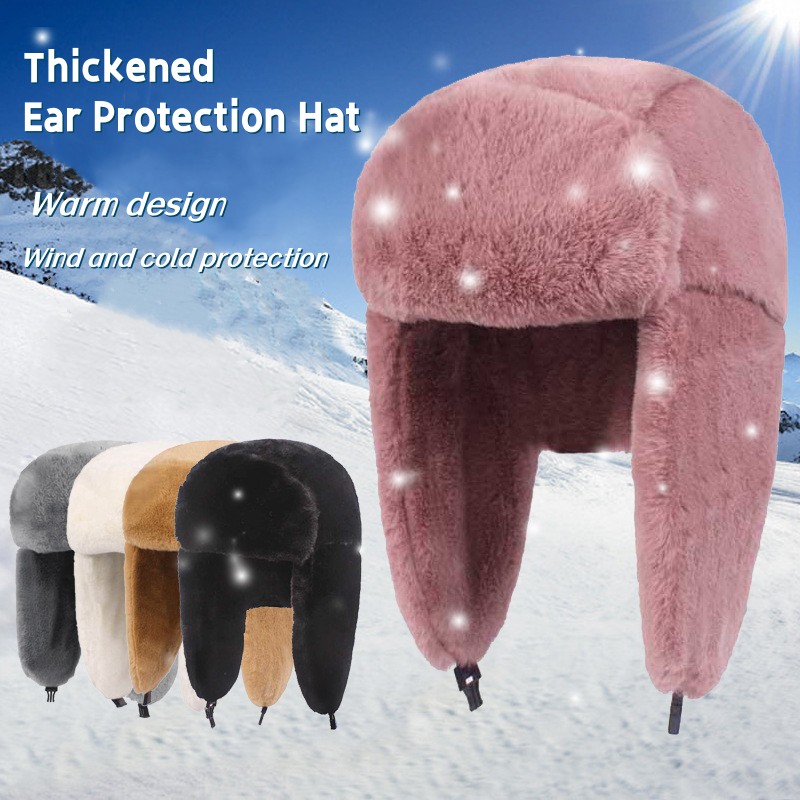 New Winter Warm Thick Plush Bo - Trapper Hat Ear Flap บทวิจารณ์และราคา