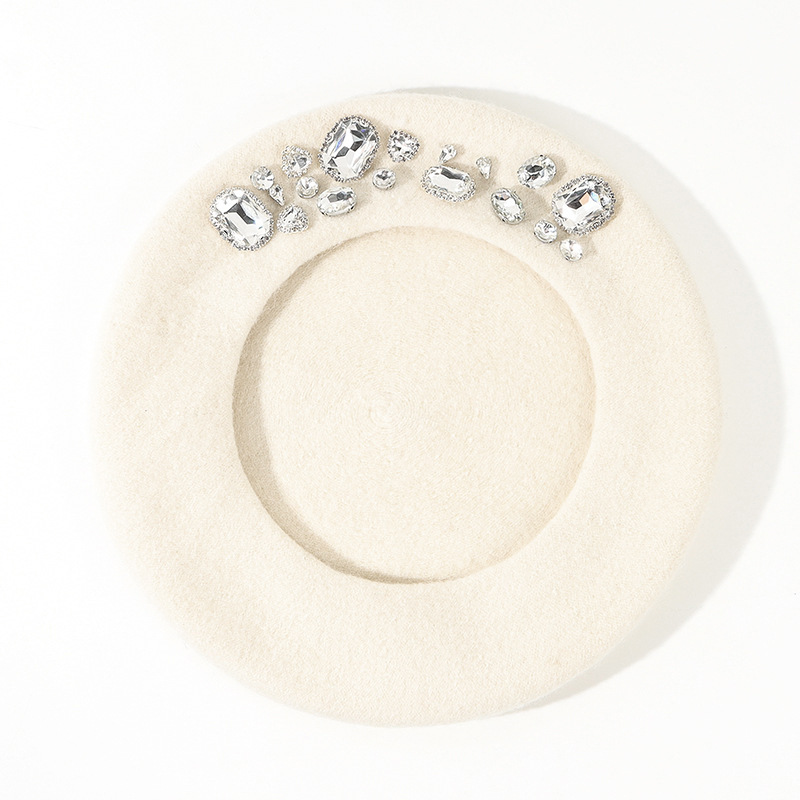 Stunning Rhinestone Wool Beret - Beret French Wool บทวิจารณ์และราคา