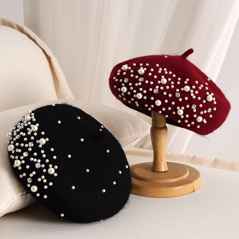 2024 Winter Wool Beret with Rh - Beret French Wool บทวิจารณ์และราคา