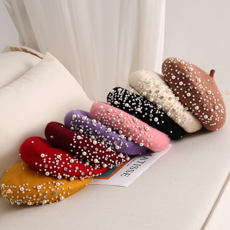 2024 Winter Wool Beret with Rh - Beret French Wool บทวิจารณ์และราคา