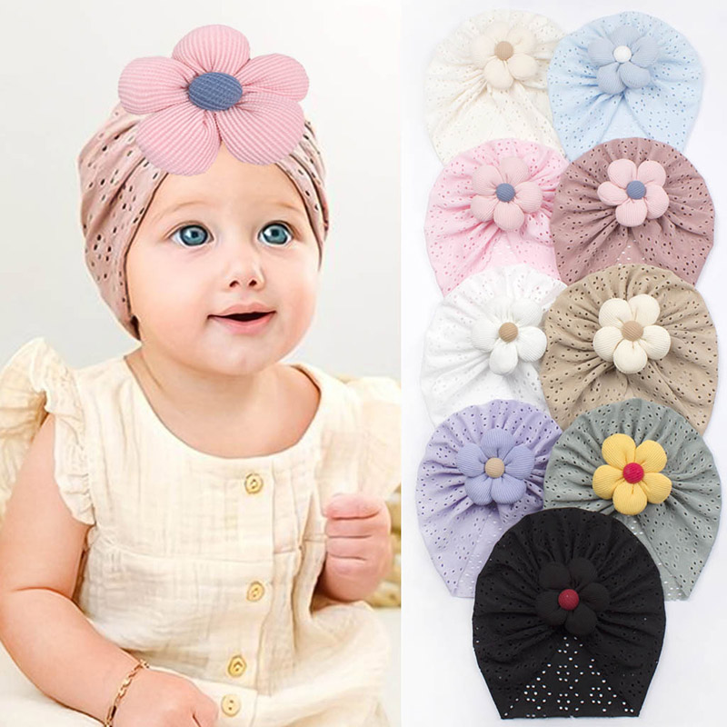3D Flower Baby Turban Cap Summ - Dad Hat Cotton บทวิจารณ์และราคา