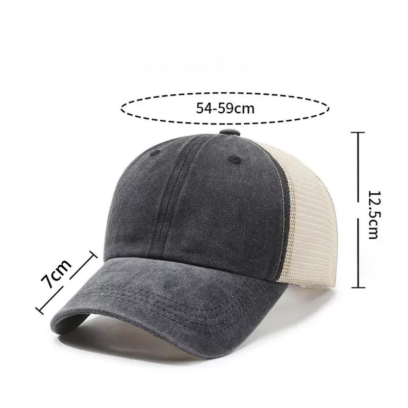 Custom Logo Washed Mesh Cap Br - Visor Sun Hat บทวิจารณ์และราคา