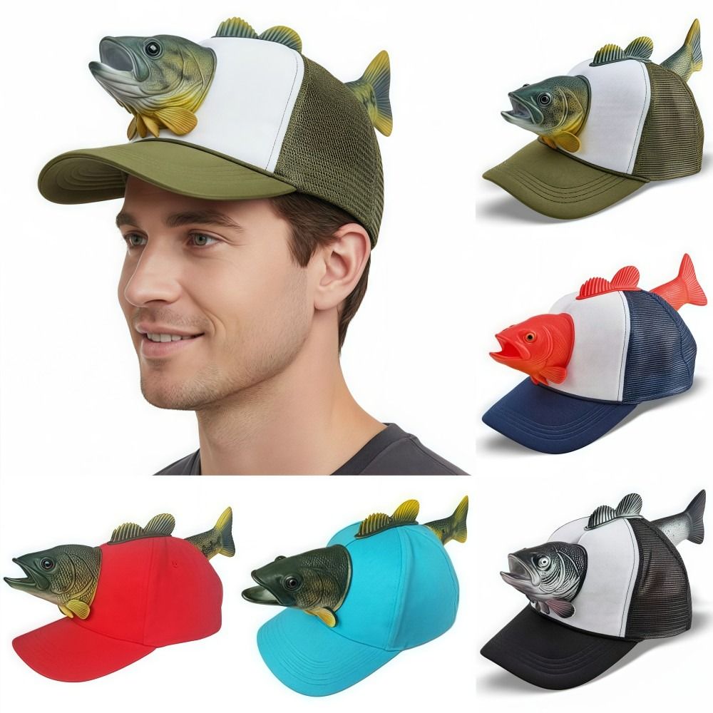 Funny 3D Fish Animal Trucker H - Trucker Cap Mesh บทวิจารณ์และราคา