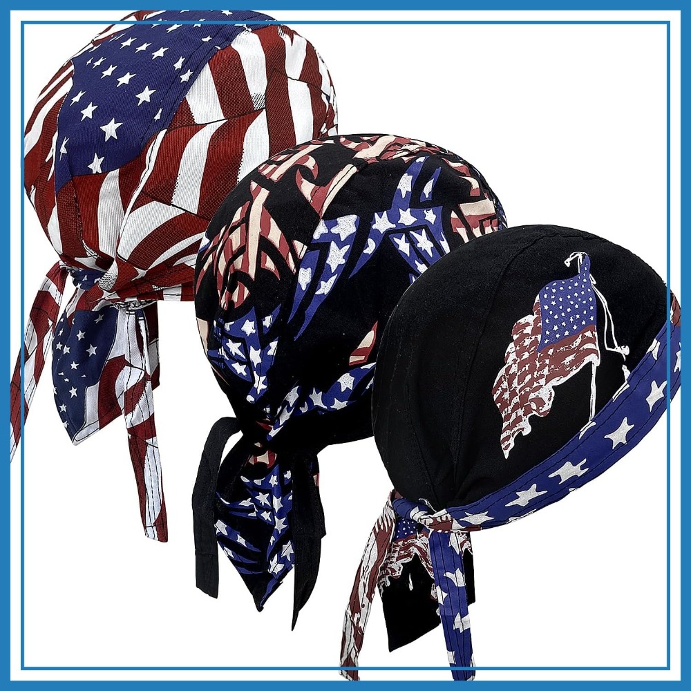 3 Pack Doo Rags for Men, Skull - Skull Cap Helmet Liner บทวิจารณ์และราคา