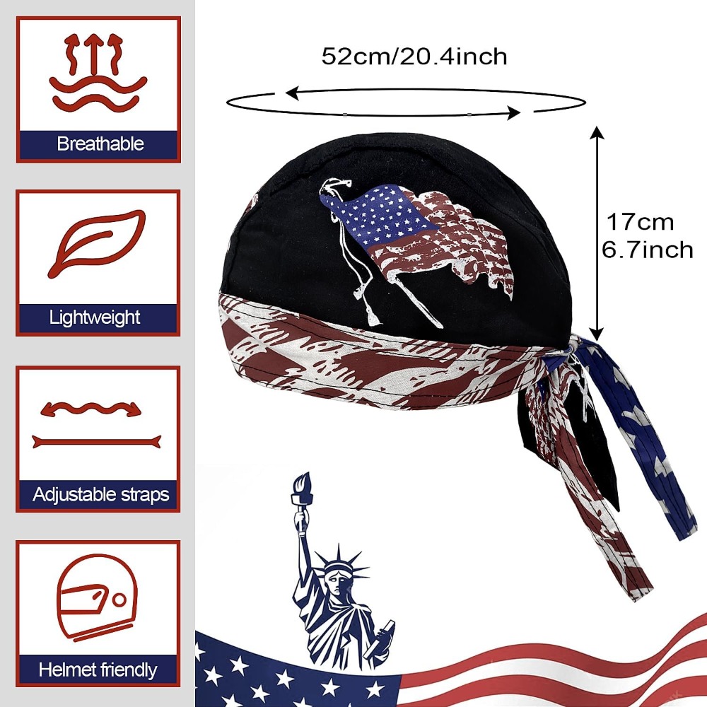 3 Pack Doo Rags for Men, Skull - Skull Cap Helmet Liner บทวิจารณ์และราคา