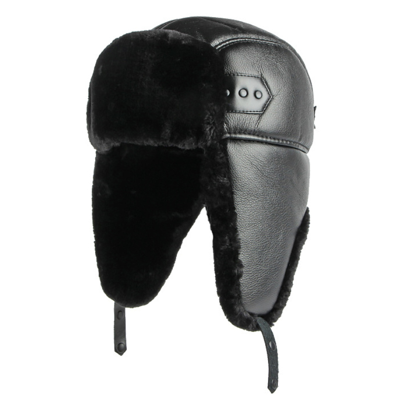 HT4002 New PU Leather Russian  - Trapper Hat Ear Flap บทวิจารณ์และราคา