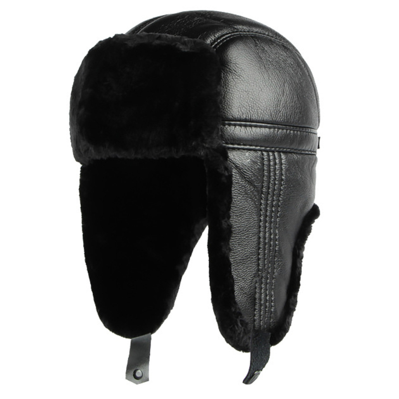 HT4002 New PU Leather Russian  - Trapper Hat Ear Flap บทวิจารณ์และราคา