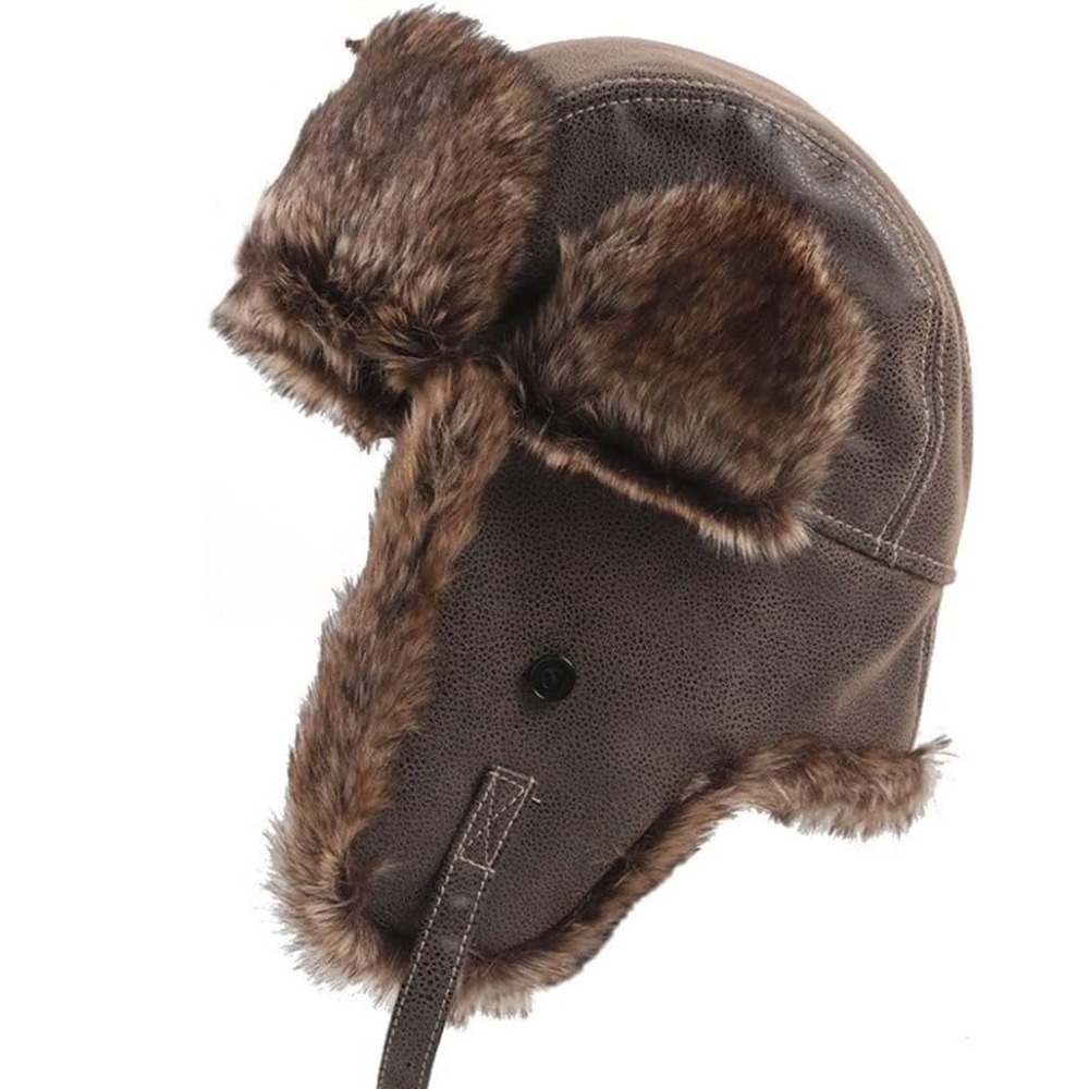 New Leather Winter Trapper Hat - Trapper Hat Ear Flap บทวิจารณ์และราคา