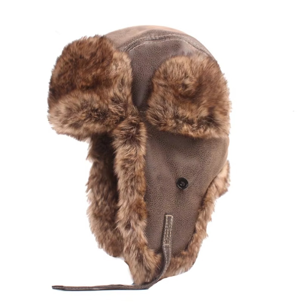 New Leather Winter Trapper Hat - Trapper Hat Ear Flap บทวิจารณ์และราคา