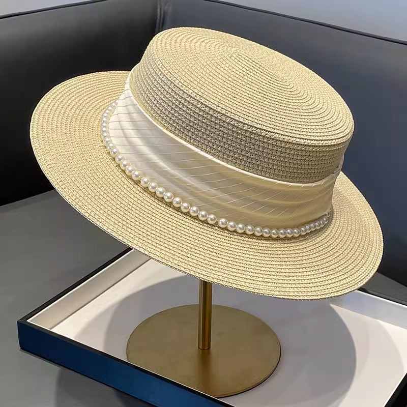 2025 New Style Hat Retro Flat  - Sun Hat Wide Brim บทวิจารณ์และราคา