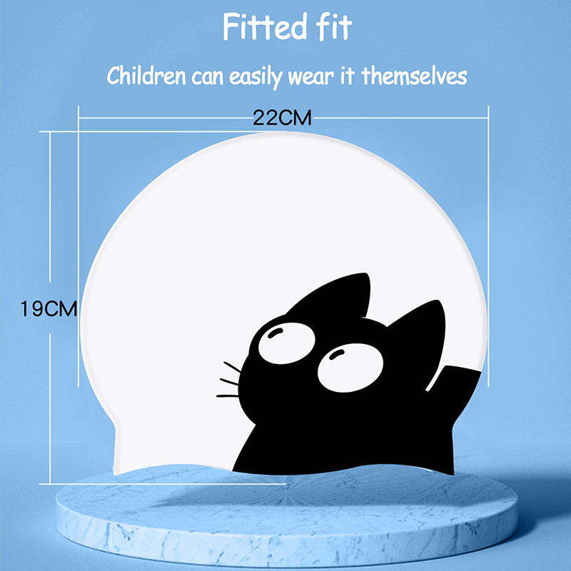 Cute Cat Swimming Cap For Long - Swim Hat Silicone บทวิจารณ์และราคา