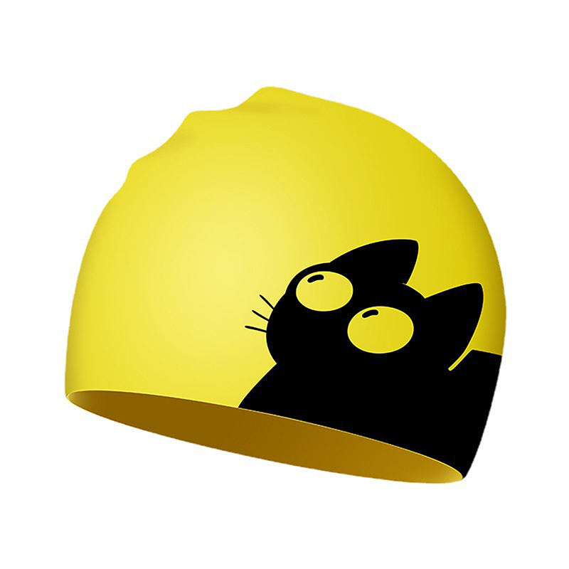 Cute Cat Swimming Cap For Long - Swim Hat Silicone บทวิจารณ์และราคา