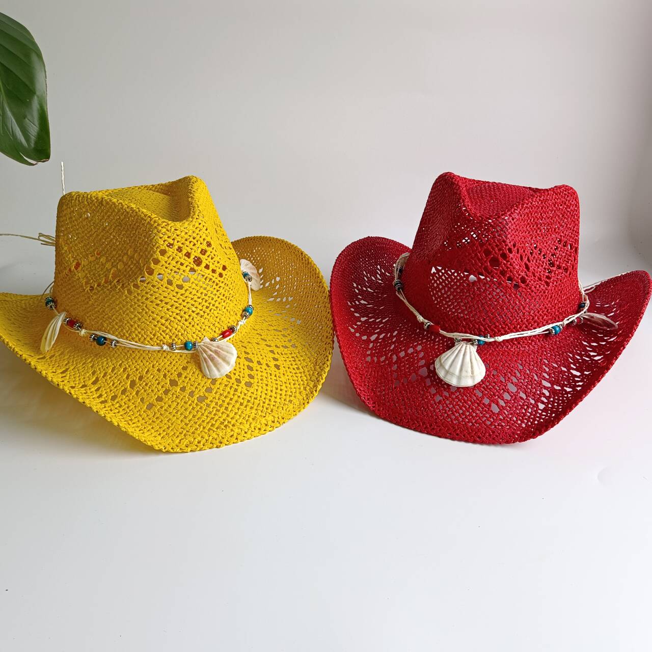 Bright yellow Cowboy Straw Hat - Cowboy Hat Straw บทวิจารณ์และราคา