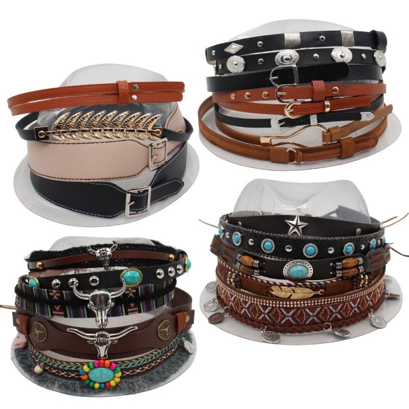 Retro Ethnic Style Belt, Headb - Cowboy Hat Straw บทวิจารณ์และราคา