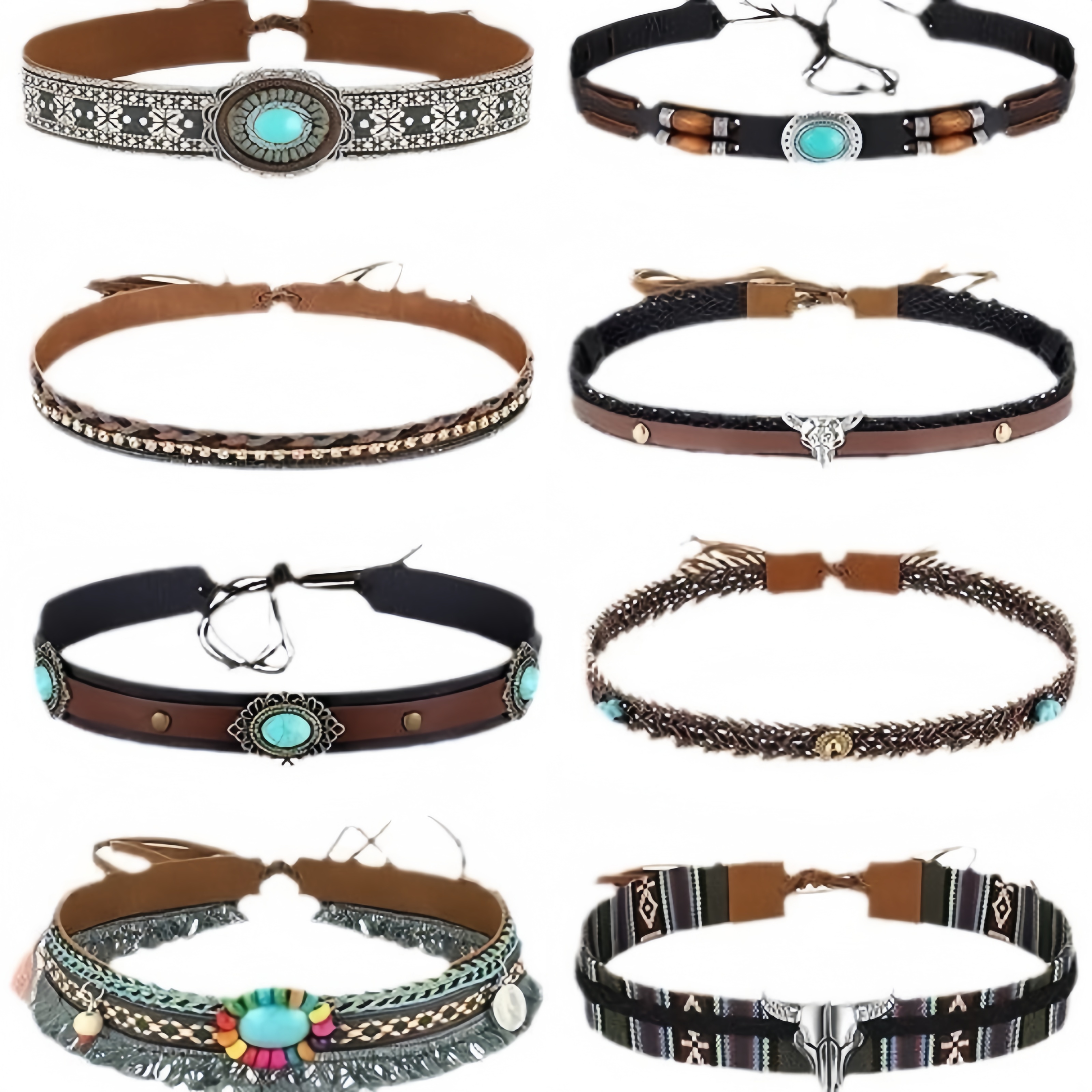 Retro Ethnic Style Belt, Headb - Cowboy Hat Straw บทวิจารณ์และราคา