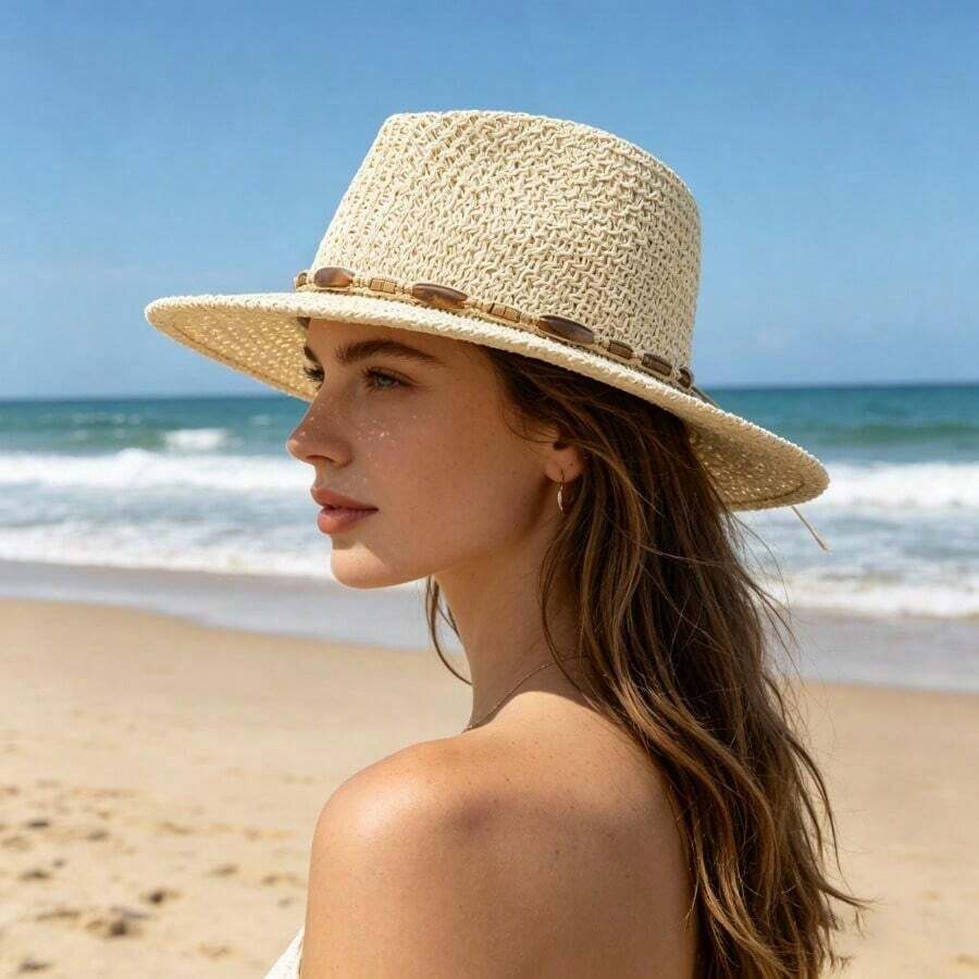 Wide Brim Straw Hat For Women  - Sun Hat Wide Brim บทวิจารณ์และราคา