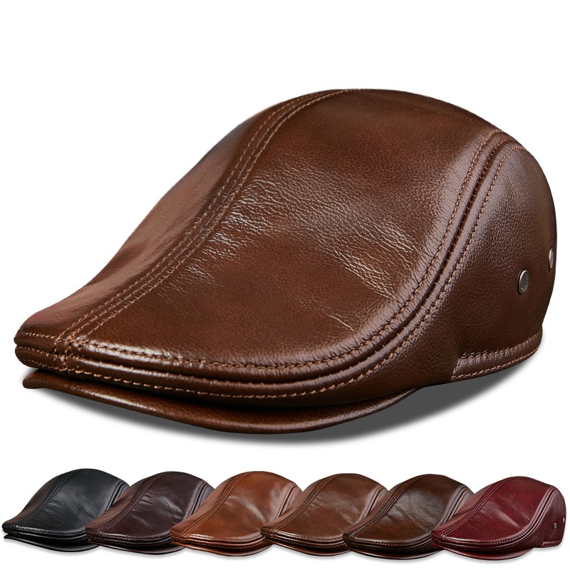 Genuine Cowhide Leather Men Be - Baseball Cap Structured บทวิจารณ์และราคา