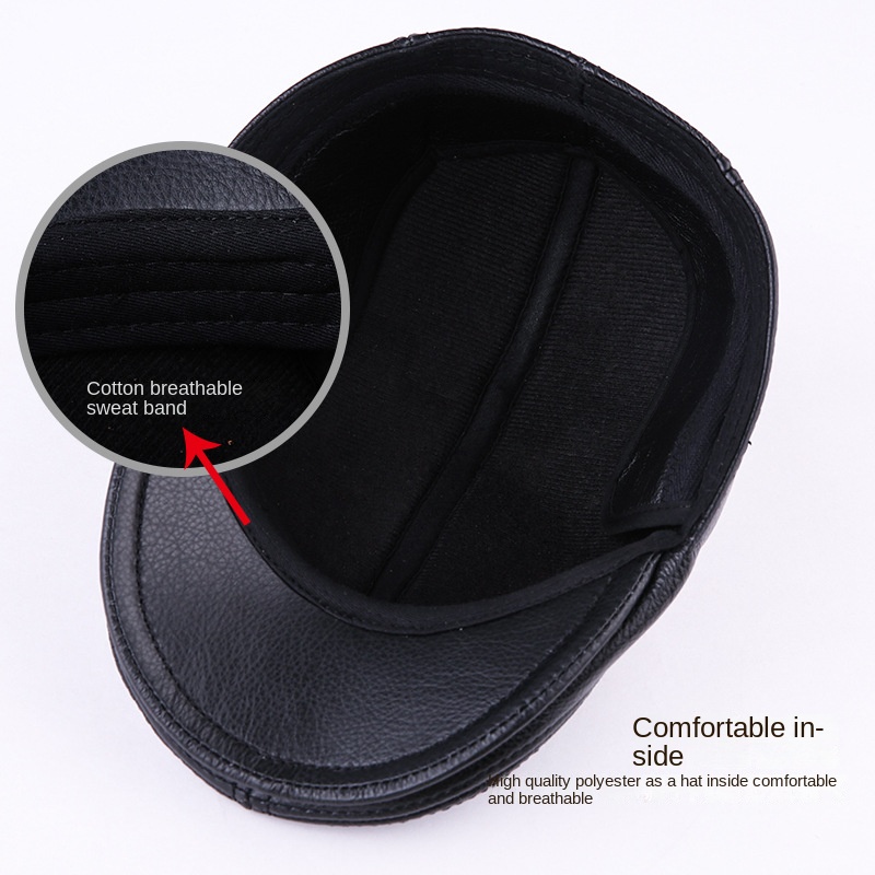 Genuine Cowhide Leather Men Be - Baseball Cap Structured บทวิจารณ์และราคา