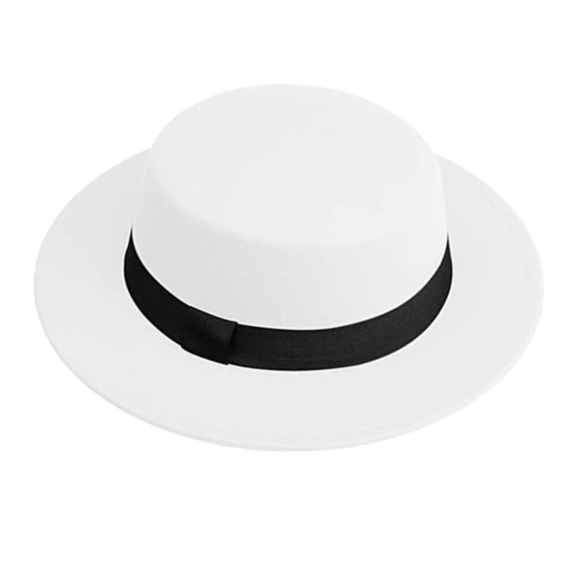 Men Women White Fedora Hat Fla - Fedora Hat Wool บทวิจารณ์และราคา