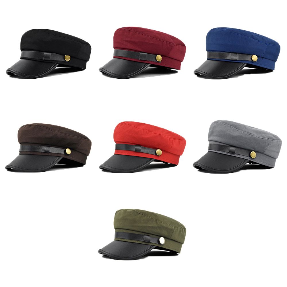Elegant Warm PU Leather Metal  - Snapback Hat Flat บทวิจารณ์และราคา