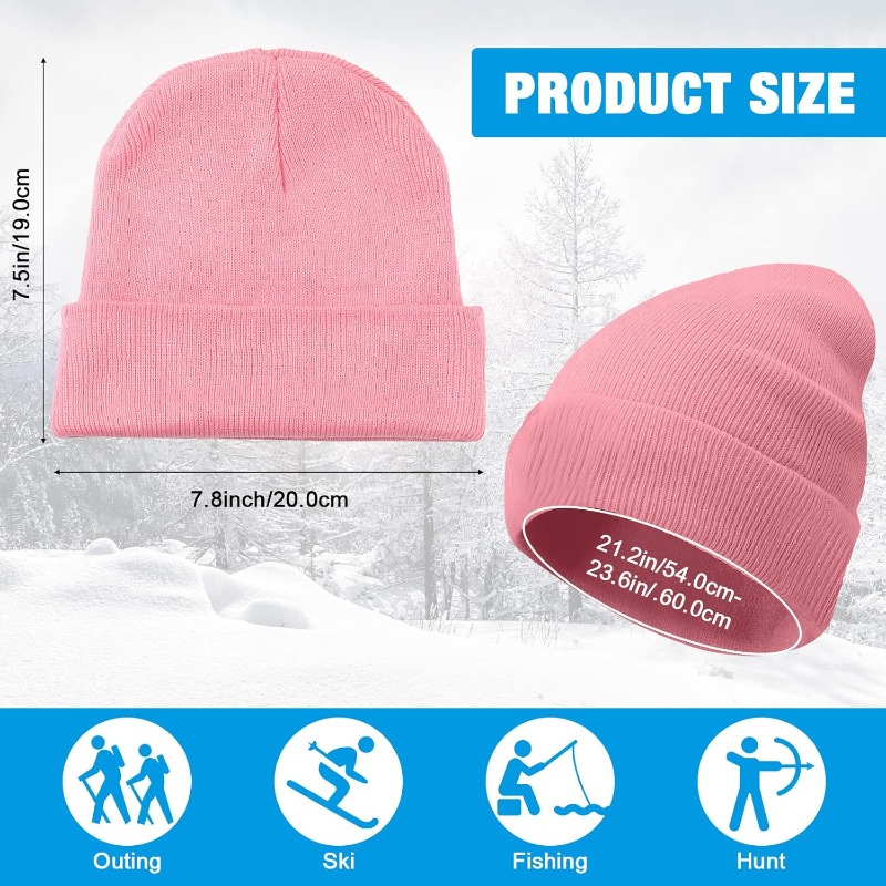 1pc Winter Warm Thick Beanie H - Beanie Cuffed Knit บทวิจารณ์และราคา
