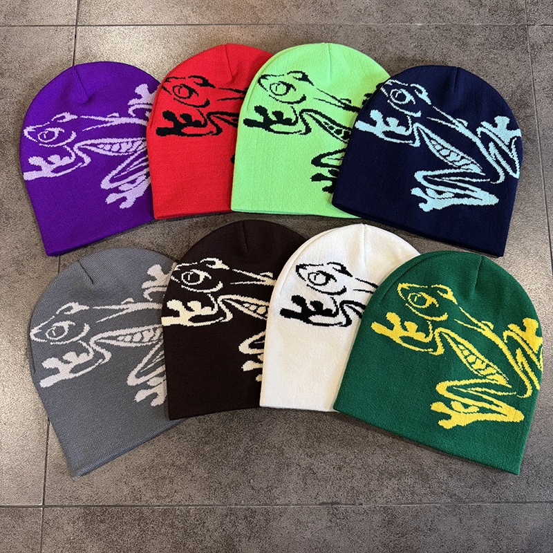 Tree Frog Print Beanie Men Wom - Beanie Cuffed Knit บทวิจารณ์และราคา