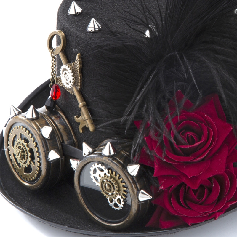 Y166 Vintage Steampunk Hat Top - Fedora Hat Wool บทวิจารณ์และราคา