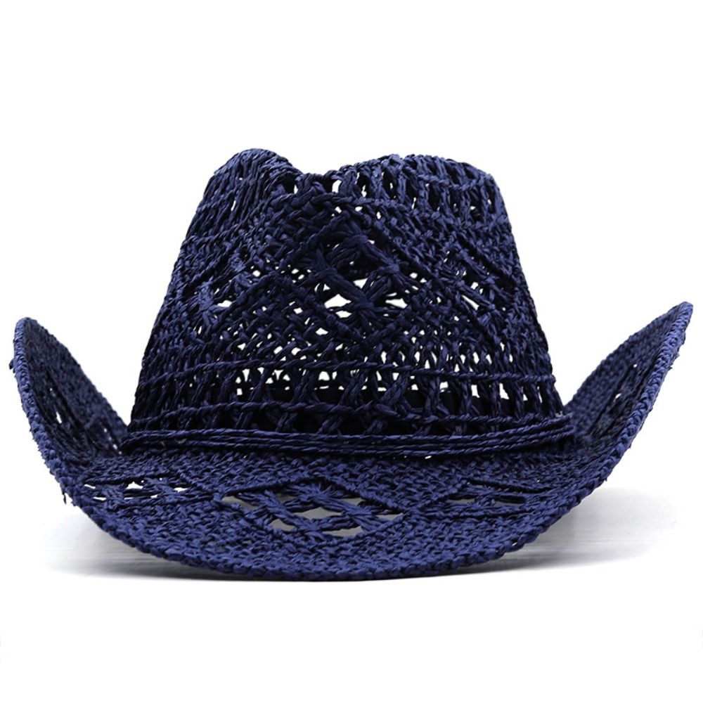 Vintage Wide Brim Hollow Straw - Cowboy Hat Straw บทวิจารณ์และราคา