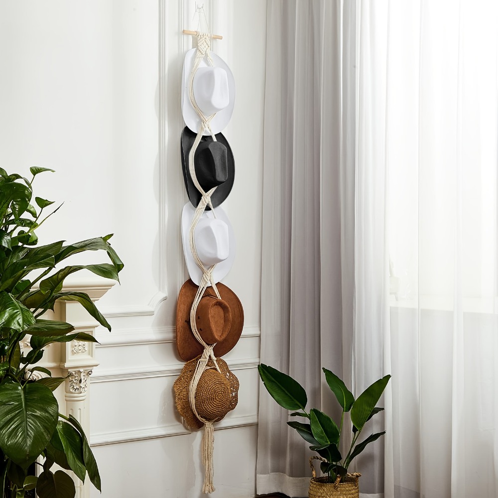 Bohemian Macrame Hat Hanger Ha - Sun Hat Wide Brim บทวิจารณ์และราคา