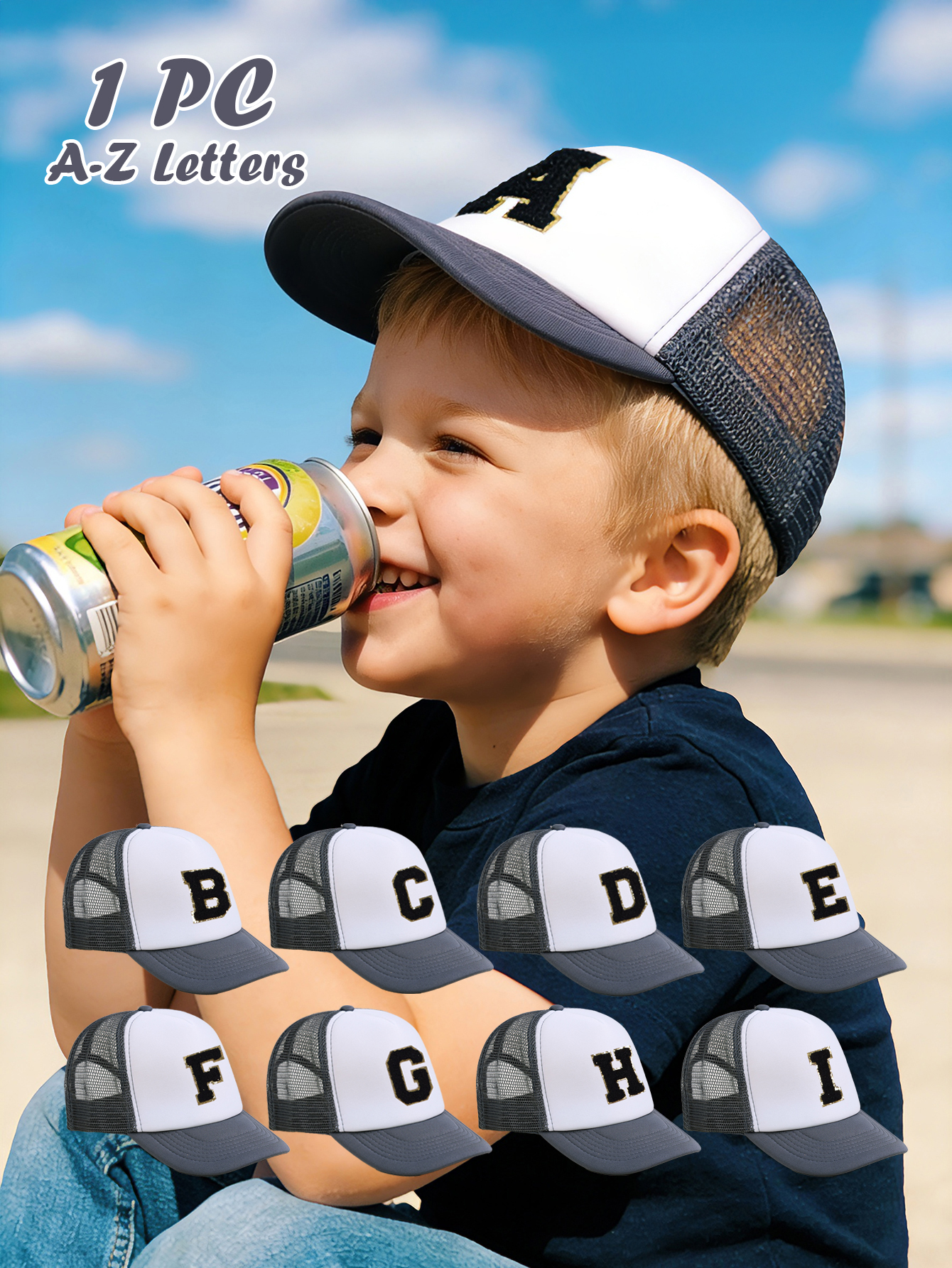 1pc Gray Hat With 26-Letter Pa - Visor Sun Hat บทวิจารณ์และราคา