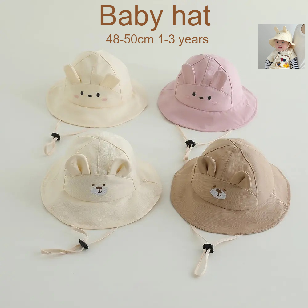 Baby Girls Sun Hat 48-50cm Cot - Bucket Hat Cotton บทวิจารณ์และราคา