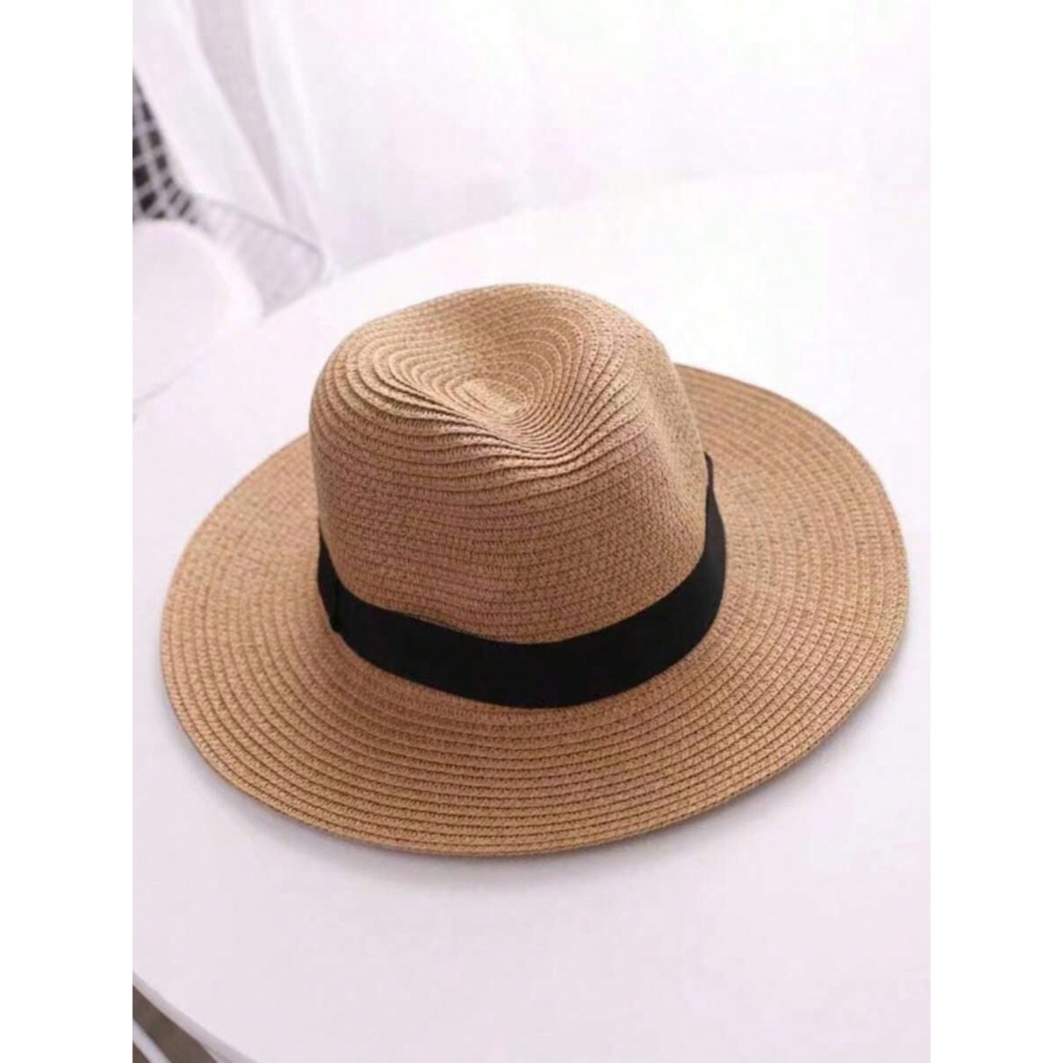 1 X Jazz Style Panama Hat with - Cowboy Hat Straw บทวิจารณ์และราคา