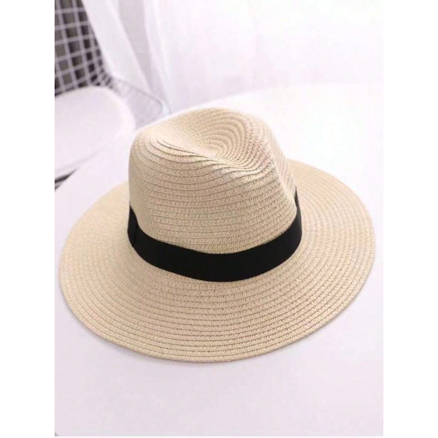 1 X Jazz Style Panama Hat with - Cowboy Hat Straw บทวิจารณ์และราคา