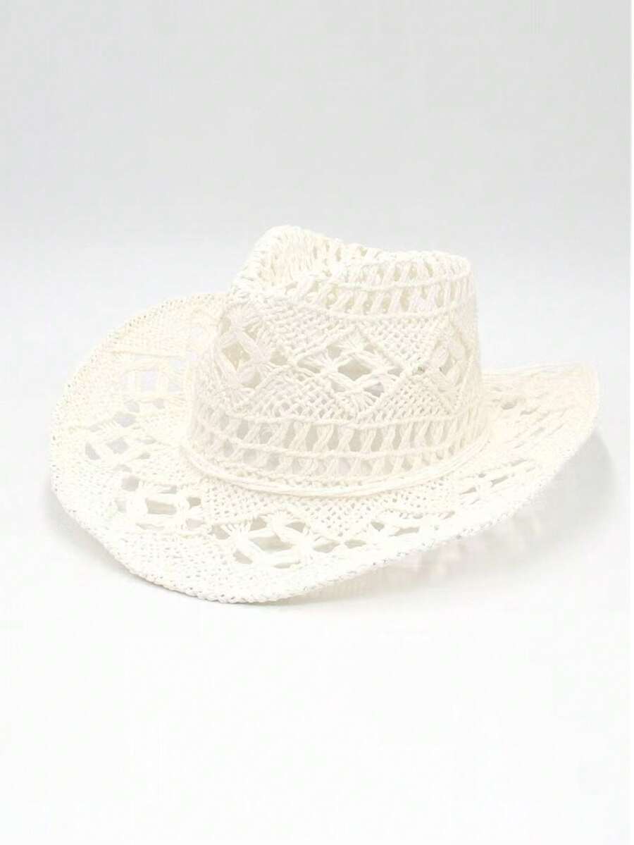 Unisex Straw Cowboy Hat With B - Cowboy Hat Straw บทวิจารณ์และราคา