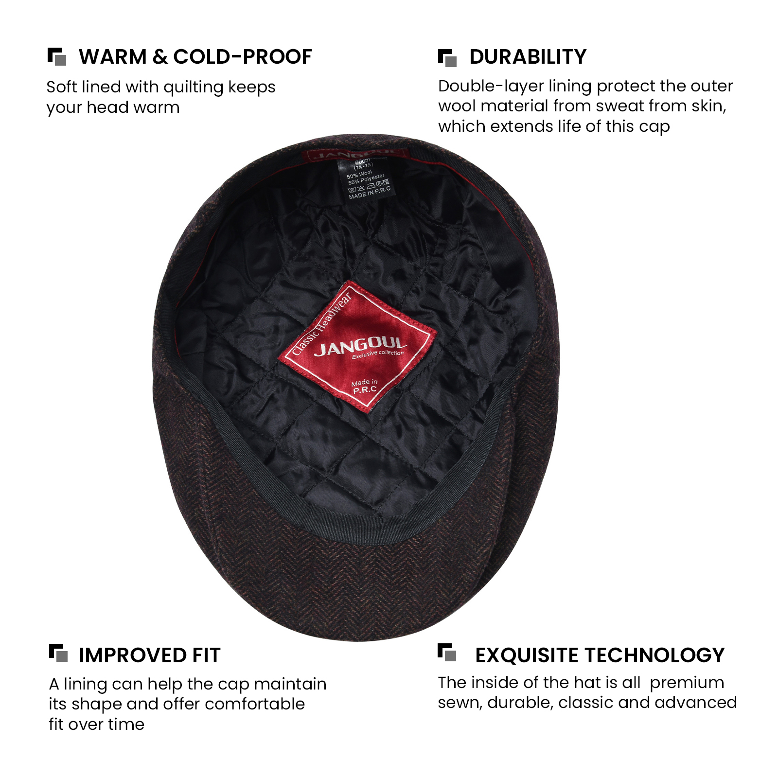 JANGOUL Herringbone Flat Ivy N - Newsboy Cap Ivy บทวิจารณ์และราคา