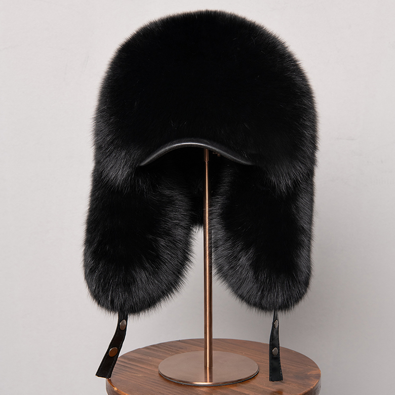 100% Real Fox Fur Hats Women's - Trapper Hat Ear Flap บทวิจารณ์และราคา