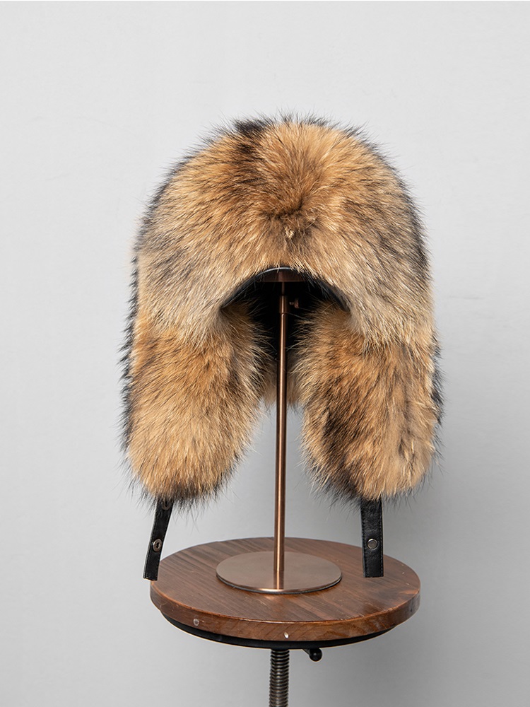 100% Real Fox Fur Hats Women's - Trapper Hat Ear Flap บทวิจารณ์และราคา