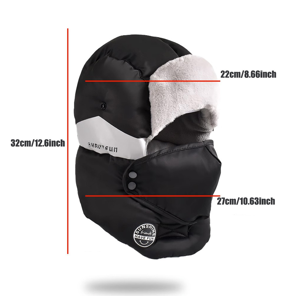 Mens Winter Ski Hat Thickened  - Winter Trapper Hat บทวิจารณ์และราคา