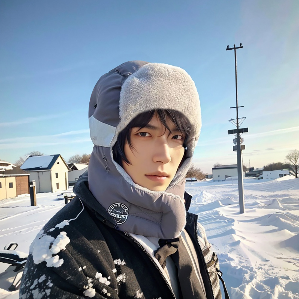 Mens Winter Ski Hat Thickened  - Winter Trapper Hat บทวิจารณ์และราคา