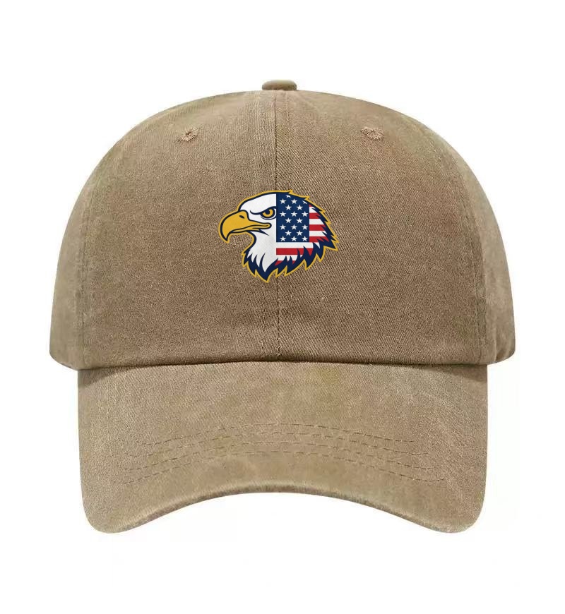 USA Bald Eagle Printed Washed  - Golf Cap Dad บทวิจารณ์และราคา