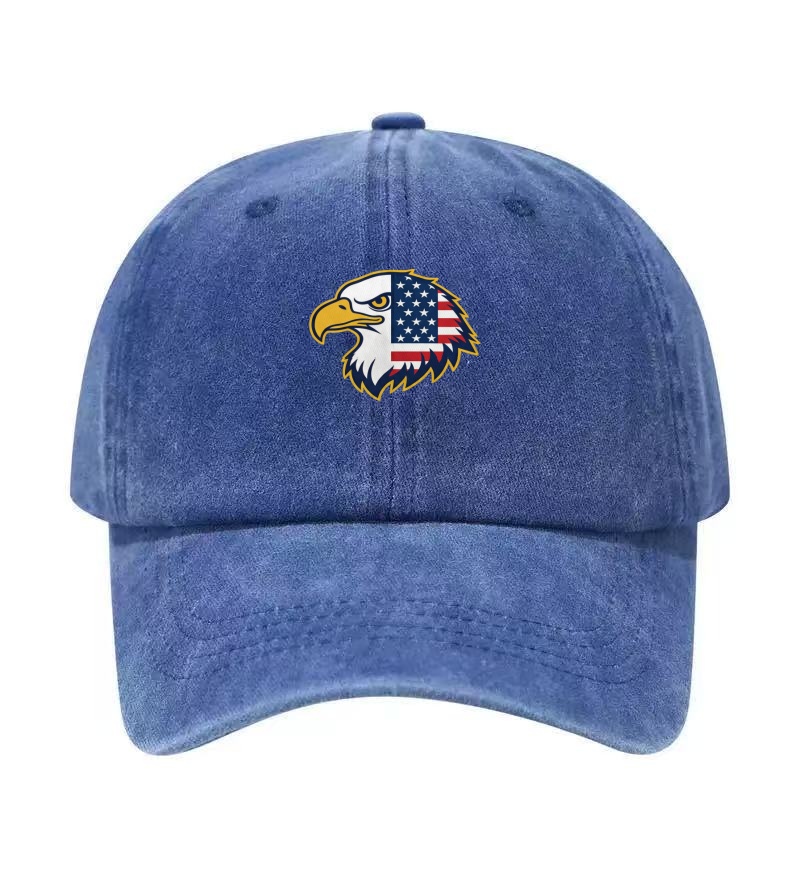 USA Bald Eagle Printed Washed  - Golf Cap Dad บทวิจารณ์และราคา