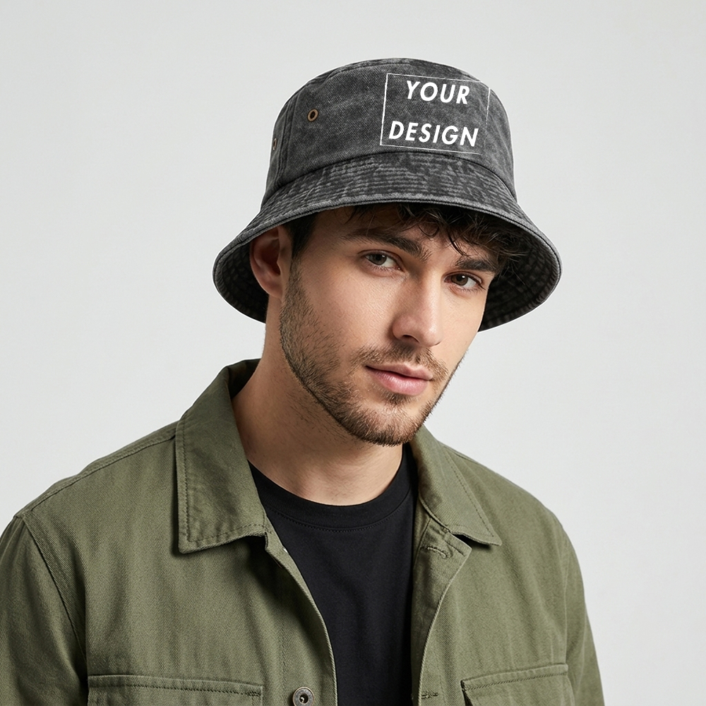 Custom Washed Vintage Bucket H - Bucket Hat Cotton บทวิจารณ์และราคา