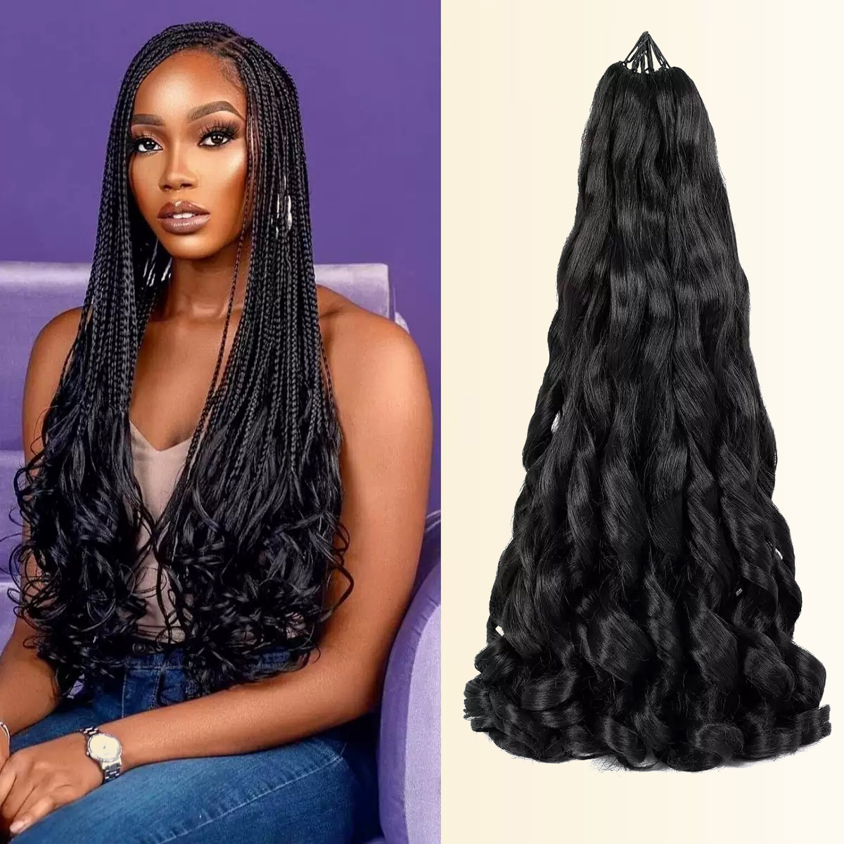 French Curl Braiding Hair 12/1 - Beret French Wool บทวิจารณ์และราคา